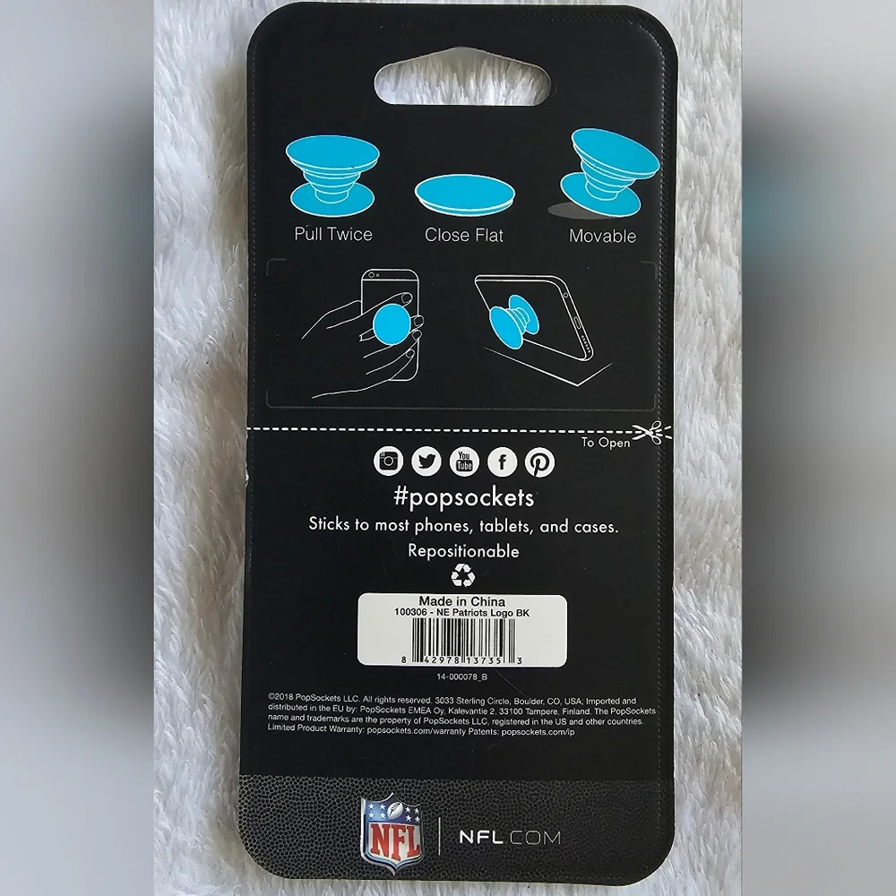 PopSockets phone grip featuring the New England Patriots NFL team